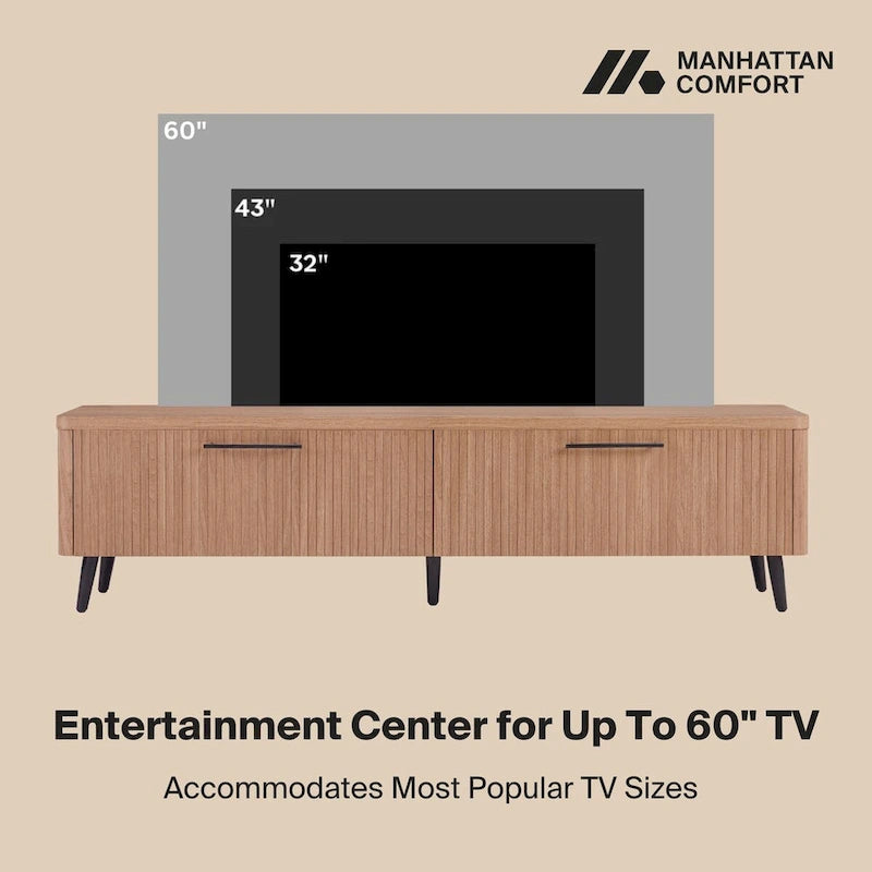Mid-Century Modern TV Stand, 68.9 Inch, Fits TVs Up to 75 Inches