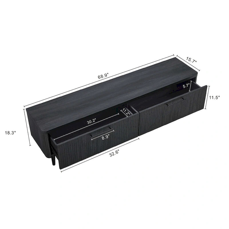 Tv-meubel in mid-centurystijl, 68.9 inch, geschikt voor tv's tot 75 inch