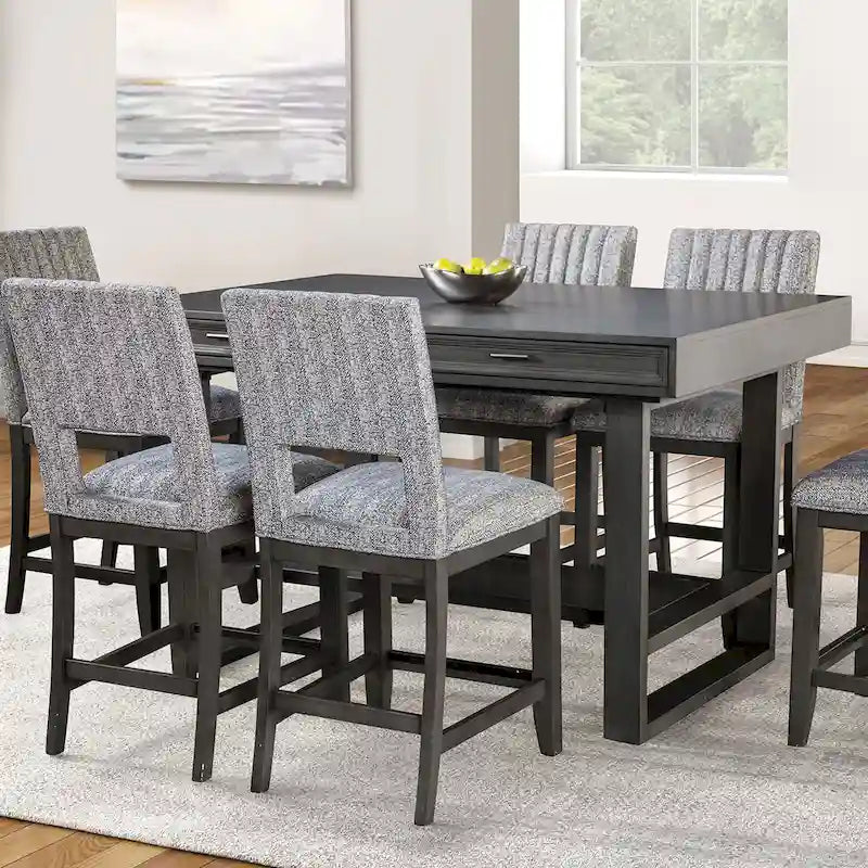 60-inch Solid Wood Counter Height Dining Table with Drawers