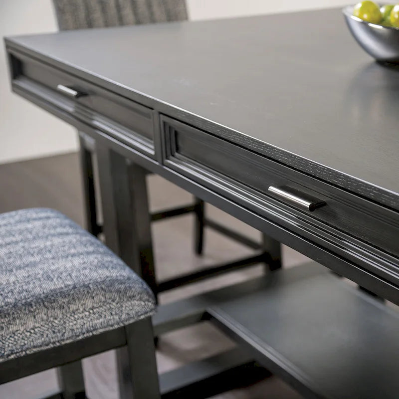 60-inch Solid Wood Counter Height Dining Table with Drawers
