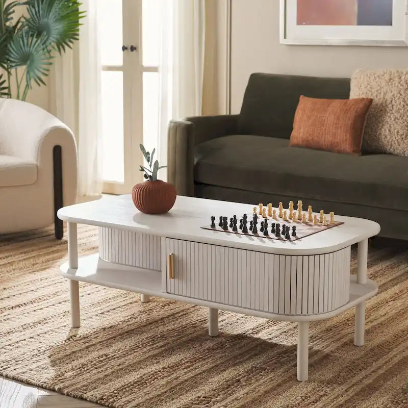2 Tambour Door Coffee Table - 43Wx22Dx17H