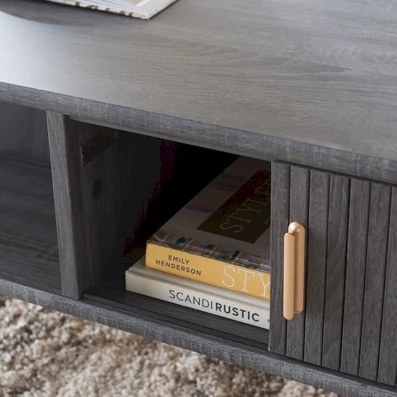 2 Tambour Door Coffee Table - 43Wx22Dx17H
