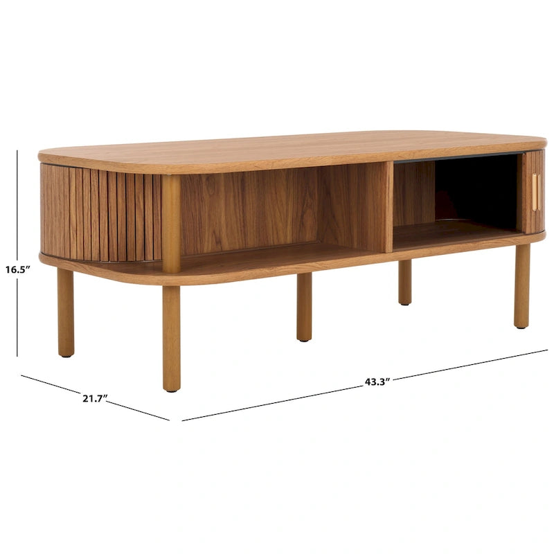 2 Tambour Door Coffee Table - 43Wx22Dx17H